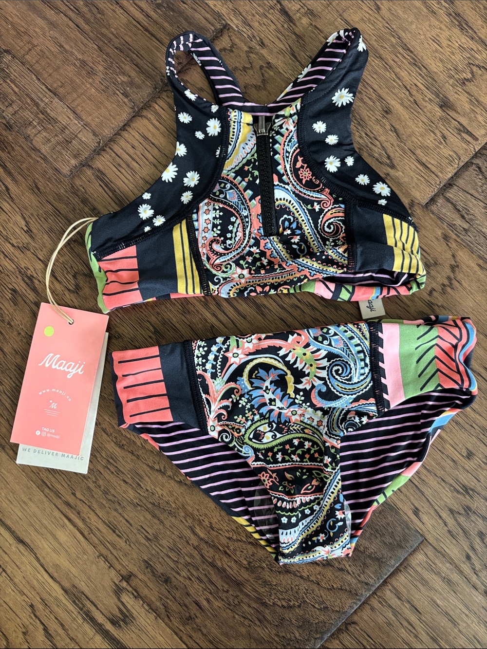 Maaji Girls' Patterned Reversible Bikini